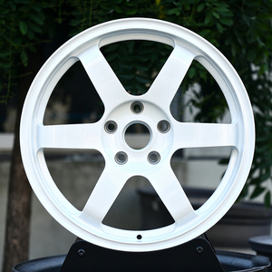 ล้อฟอร์จ RAYS TE37 สีขาว ขนาด 16-22 นิ้ว 5x114.3 5x100 สำหรับ BMW 340i Nissan Silvia S15 Volvo S60 Jaguar F-Type Ford Focus RS - Product Image 2