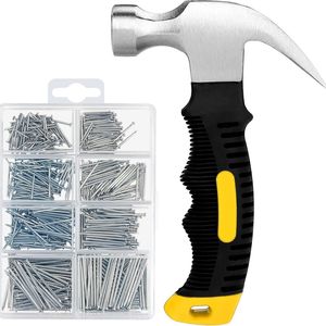 <b>Mini</b> Claw Hammer Steel Nail Set Multi Size Storage Box Non Slip Durable Home DIY <b>Tools</b> - Product Image 1