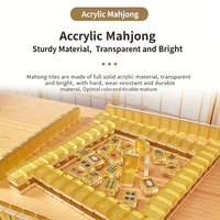 Tuiles de Mahjong Américaines en Acrylique Pliables de Luxe Personnalisées, Style Moderne et Mignon, Cadeau de Jeu Fabriqué en Acrylique Durable