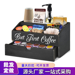 Caja de almacenamiento para cápsulas de café, compartimentos superiores abiertos de gran capacidad, organizador de escritorio para uso en cocina y bar de café - Product Image 5