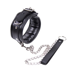 <span class=keywords><strong>Collar</strong></span> de Cuero con Cadenas para Bondage, Juego Erótico para Parejas, BDSM - Product Image 1