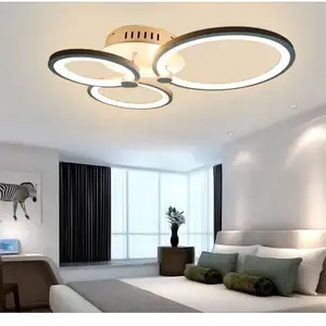 luz para la habitación Suppliers-Candelabro moderno de cristal, iluminación de techo para comedor, sala de estar, accesorios de luz Led contemporáneos, colgante, 3 anillos