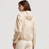 Veste coupe-vent en nylon léger de haute qualité, sur mesure, avec fermeture éclair, à capuche, pour femmes, OEM