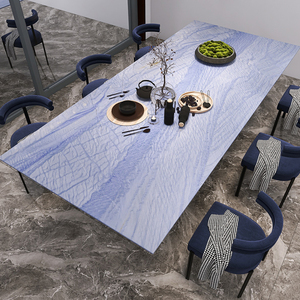 <span class=keywords><strong>Neolith</strong></span> mavi Granyuntian dokulu sinterlenmiş taş kaymaz döşeme zemin duvar ve dikdörtgen masa için