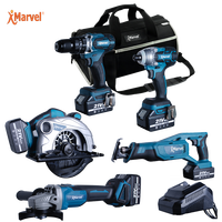 Marvel Tools - Ensemble de haute qualité 3 en 1 - 18v 21v - Sans fil - Lithium-ion - Kit combiné de 15 outils - Sans fil