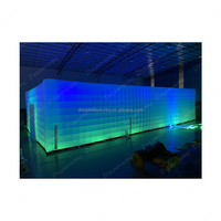 Tente d'événement gonflable en forme de cube avec éclairage LED, tente cube gonflable