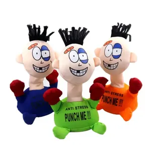 RTS New Item Creative punch me battered villain vent electric plush toy screaming doll stuffed toys