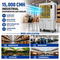 Refroidisseur d'air évaporatif 15000 cmh, climatiseur électrique portable avec télécommande et fonction de refroidissement