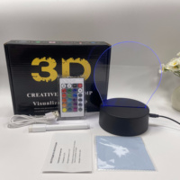 Lampu Malam Papan Catatan LED Akrilik 3D Ilusi RGB 16 Warna Remote Touch USB Dimmable Dekorasi Meja Hadiah Perlengkapan