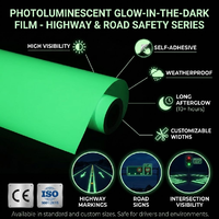 Vinilo Autoadhesivo Rígido Fotoluminiscente Amarillo-Verde Oscuro, Imprimible con Tinta Eco-Solvente, PVC PET, Durabilidad de 8 Años, Seguridad Vial