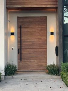Portes d'entrée en bois de teck massif, design simple et moderne, dernières tendances américaines, design plat en verre, <span class=keywords><strong>photo</strong></span> - Product Image 6