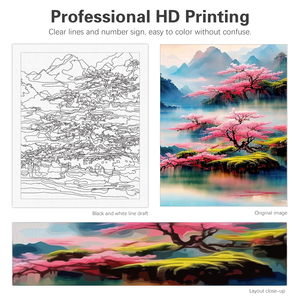 Pittura fai da te con i numeri kit per adulti Mountain Fairyland paesaggio regalo fai da te disegno con i numeri per decorazioni domestiche 40x50cm - Product Image 5