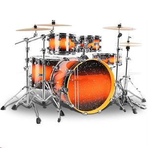 Venta al por mayor directa de fábrica: Batería de jazz profesional de 5 tambores y 4 platillos - Soporte de doble capa, pedal grande con taburete, de alta resistencia - Product Image 1
