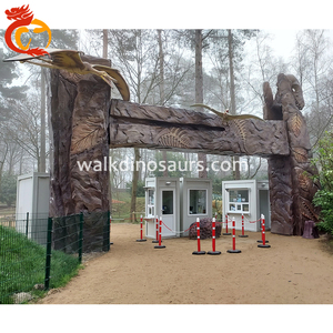 Parc à thème une porte d'entrée au parc thème des dinosaures animatronics modèles mobiles tête d'entrée porte du parc des dinosaures à vendre - Product Image 6