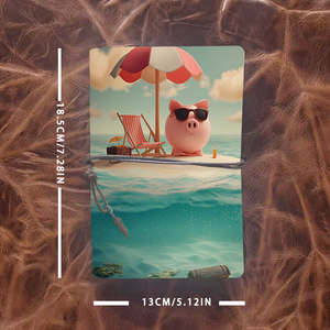 Cuaderno A6 Regalo de Pascua para que los gerentes den a los equipos como símbolos de unidad con alcancía Silla de playa Paraguas impreso en la ensenada - Product Image 4