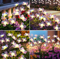 Lampes solaires décoratives pour jardin et pelouse, bâtons lumineux solaires pour allées, décorations de nuit, fleurs laser