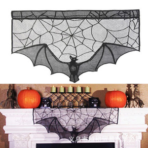 Decorazione della <span class=keywords><strong>tavola</strong></span> di <span class=keywords><strong>Halloween</strong></span> tovaglia di pizzo nero con motivo ragnatela elegante decorazione da pranzo per feste a tema Horror gotico - Product Image 6