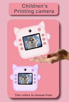 Caméra vidéo numérique étanche pour enfants, écran IPS 2,4 pouces, double objectif, impression instantanée, caméscope photo 1080P pour enfants