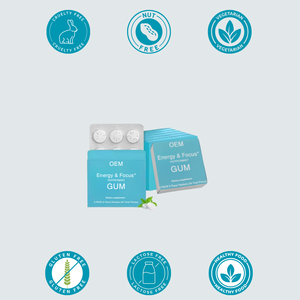 Tablet bebas gula OEM/ODM l-theanine Energy kafein <span class=keywords><strong>Gum</strong></span> Focus dan Energy <span class=keywords><strong>Gum</strong></span> - Product Image 4