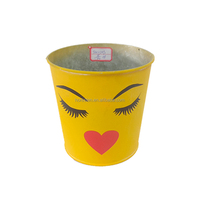 Fournitures de jardin, pots à fleurs ronds galvanisés décoratifs, ensemble de pots à fleurs en métal personnalisés, pots à plantes, pots à bonsaï, pots à herbes aromatiques