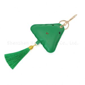Cute Food Shaped Bag Charm Triangle Keychain with <b>Tassel</b> PU Leather Zongzi <b>Key</b> Charms - Product Image 2