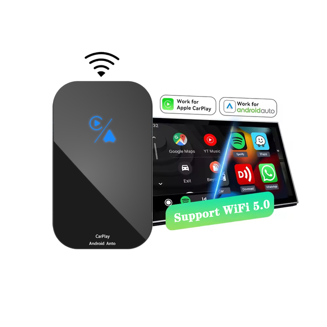 2026 Upgrade Carplay Type C Wired to Wireless Usb c 2 in 1Mini Android Auto Wireless Carplay Adapter for Apple