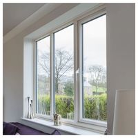 Ventana Abatible de PVC/UPVC Personalizada al por Mayor, Vidrio Templado Aislante, Ventana de Seguridad Antirrobo para Casa