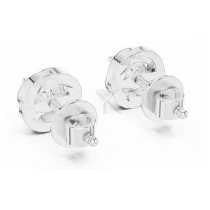 Boucles d'oreilles à nœud en ruban sculptural avec diamants, dotées de fermoirs à vis sécurisés, bijoux fins élégants et minimalistes, parfaits pour les femmes - Product Image 4