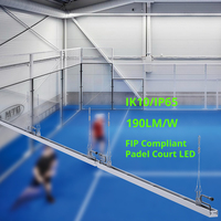 Équipement de terrain de sport LED conforme à la norme FIP pour terrain de padel, système d'éclairage pour terrain de padel, pickleball et badminton