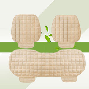 Cojín <span class=keywords><strong>de</strong></span> asiento <span class=keywords><strong>de</strong></span> coche <span class=keywords><strong>de</strong></span> invierno <span class=keywords><strong>de</strong></span> estilo deportivo, sin rejilla <span class=keywords><strong>de</strong></span> respaldo, felpa bordada, sin corbata, cálido, <span class=keywords><strong>de</strong></span> tres piezas, Fila delantera y trasera, asiento individual - Product Image 4