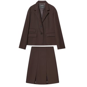 Completo da donna 2025 nuovo, 2 pezzi, casual, alla moda, con decorazioni a tasche, completo a maniche lunghe + gonna ampia a pieghe retrò chic da donna - Product Image 1