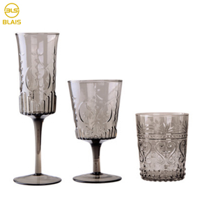 Passe au lave-vaisselle ambre vert gris rose mode <span class=keywords><strong>verre</strong></span> à champagne <span class=keywords><strong>gravé</strong></span> <span class=keywords><strong>verre</strong></span> à eau vintage gobelet <span class=keywords><strong>verre</strong></span> à <span class=keywords><strong>vin</strong></span> bleu - Product Image 4