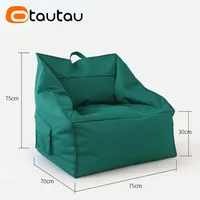 OTAUTAU Housse de pouf d'extérieur pour adultes sans rembourrage, fauteuil de salon, chaise de plage imperméable, pouf de jardin SF077