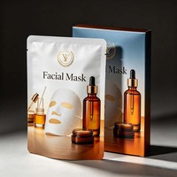 Sachet masque personnalisé à trois soudures latérales en feuille d'aluminium, emballage anti-humidité pour masque facial en tissu, stockage scellé
