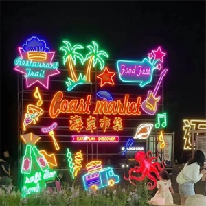 Enseignes lumineuses LED néon 3D multicolores personnalisées, étanches IP68, pour la publicité et la décoration, avec des designs de mots spécifiques pour les mariages et les fêtes - Product Image 1