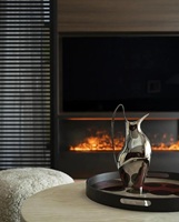Soporte de TV para chimenea de Interior de 100cm para sala de estar, decoración de edificio de Hotel, niebla de llama lineal 3D, Control de aplicación de chimenea eléctrica de Vapor