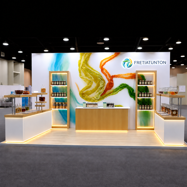 10x20ft Modular Trade Show Booth Portable Aluminum Movable Partition Walls with Custom Graphics for IPPE 2027