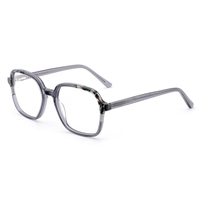 Montures de lunettes optiques tendance en acétate avec charnières à ressort pour hommes et femmes, légères, à la mode, verres transparents, style rétro