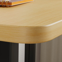 Escritorio de Computadora Moderno de Metal de 100x50cm con Superficie de Madera para Oficina en Casa