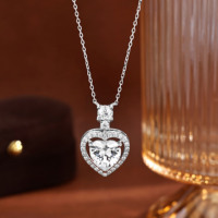 Collier pendentif en argent sterling 925 de luxe, taille cœur 10x10mm, moissanite de qualité D VVS, pour femmes, vente en gros de bijoux fins