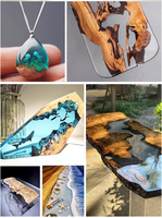 Kristal berraklığında Resina Wood xica a Y B sıvı reçine epoksi derin dökün epoksi reçine ve ahşap masalar sanat çiçekler el sanatları için sertleştirici kiti