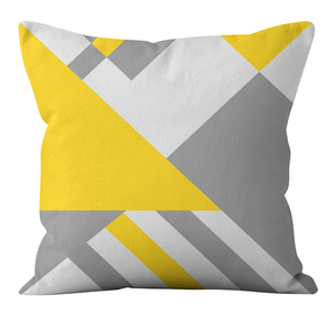 Coussin à design de ligne géométrique, pour yipage sur le bleu et jaune alternatif avec couvercles, décoration qui peut être accroché à la maison - Product Image 6