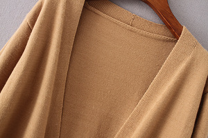 Cárdigan de manga larga para mujer, cárdigan de punto liso, informal, talla grande, estándar, 2 piezas, venta al por mayor - Product Image 5