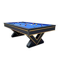 Table de billard professionnelle personnalisée de 7 pieds avec plateau en ardoise et pieds en V, cadre en bois massif, pour club et bar