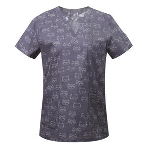 Uniforme de enfermera estampado de secado rápido elástico de dos piezas para mujer de Cirugía Dental europea y americana <span class=keywords><strong>Amazon</strong></span> - Product Image 2