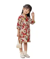 Gratis Verzending Baby Meisjes 'Leuke Qipao Jurken Nieuwe Jaar Geschenk Kids Party Kleding Kostuum Kinderen Chinese Half Mouw Jurk