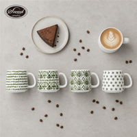 Set Cangkir Kopi Keramik Bunga Klasik SWT dengan Piring Kelopak Bunga, Mug Teh, Aman untuk Mesin Cuci Piring, Hadiah Cantik untuk Rumah, Kantor, Kafe
