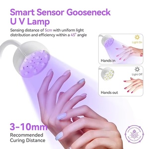 Lampe UV professionnelle 36W pour ongles, séchage rapide, lampe LED de polymérisation, 3 minuteurs, lumière de manucure réglable à 360°, rechargeable, pour gel X, usage domestique - Product Image 2