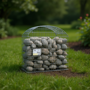 Cesto Gabion Arrotondato in Ferro Zincato 118.1x19.7x39.4 Pollici per Decorazione Giardino Esterno - Product Image 3