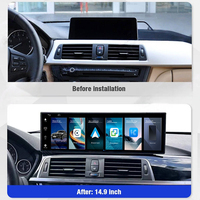 Écran central de voiture de 14,9 pouces avec système Linux, compatible CarPlay, musique Bluetooth pour BMW Série 3 GT Série 4 F30/F32/F35 2013-2019